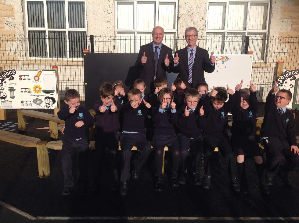 Mr Mike Donaghy Planning and Services Officer with the SELB visited our Play Park