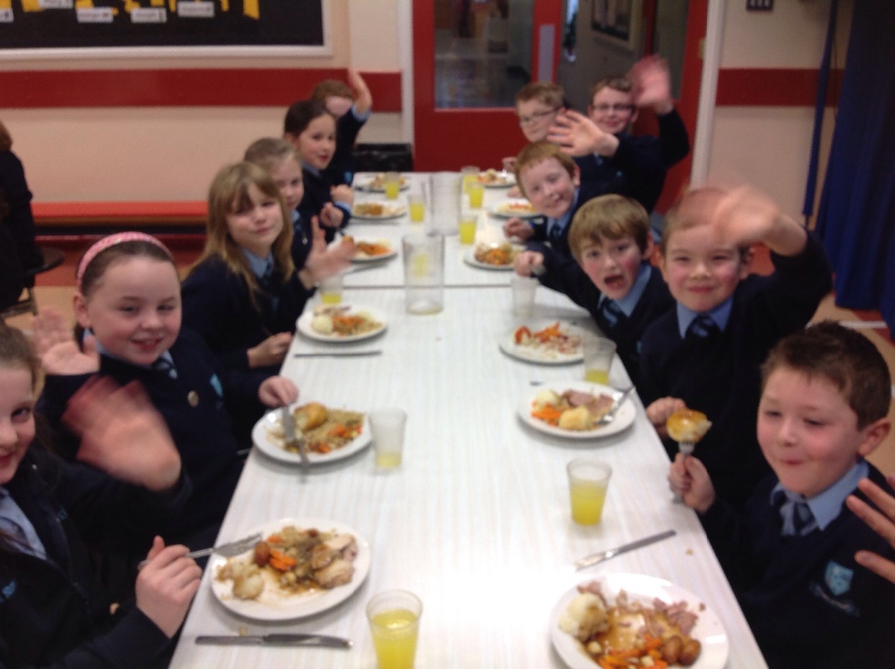 Enjoying Christmas Dinner