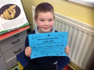 Francis took part in 'Little starz' production of 'Grease'